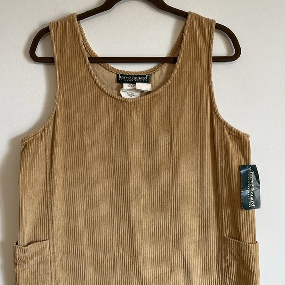 VTG Corduroy Overall Dress 12 Harve Bernard Tan Deadstock Apron NWT Academia - Picture 5 of 14
